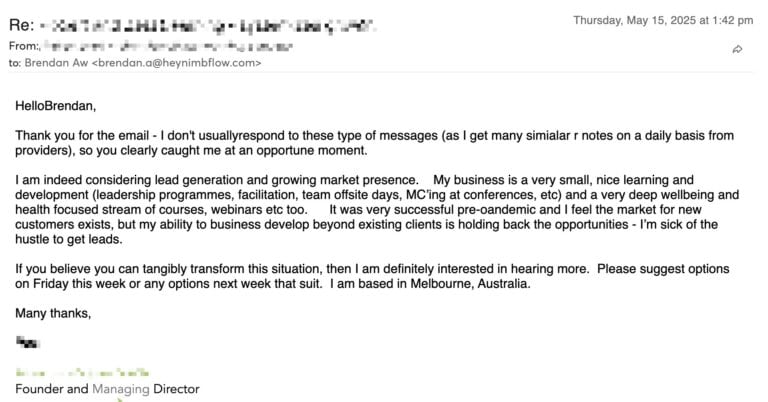 reply about automated email system 5